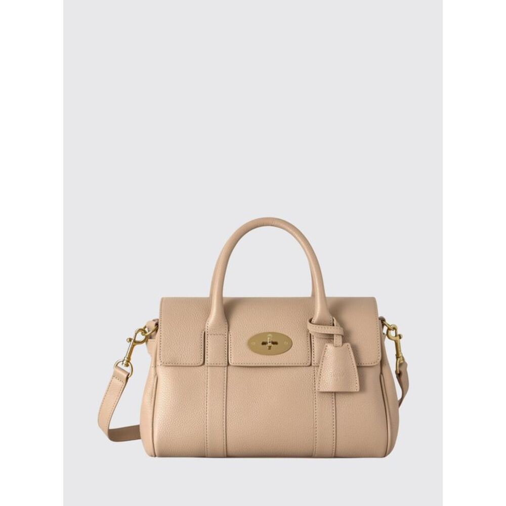 Small Bayswater Tote Bag Mulberry In Grained Calf Leather With Strap